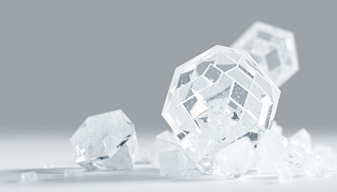 Detailed close-up of magnesium sulfate crystals, rendered with high realism and sharp focus. The crystalline structure is prominently displayed, with intricate hexagonal patterns and translucent facets reflecting complex geometry. The lighting is soft and diffused, creating a crisp, clean aesthetic that accentuates the mineral's purity and medicinal qualities. The composition places the crystals in the foreground, with a plain, neutral background that allows the subject to be the sole focus. The overall mood is clinical, scientific, and informative, suitable for illustrating the pharmaceutical applications of magnesium sulfate. Detailed close-up of magnesium sulfate crystals, rendered with high realism and sharp focus. The crystalline structure is prominently displayed, with intricate hexagonal patterns and translucent facets reflecting complex geometry. The lighting is soft and diffused, creating a crisp, clean aesthetic that accentuates the mineral's purity and medicinal qualities. The composition places the crystals in the foreground, with a plain, neutral background that allows the subject to be the sole focus. The overall mood is clinical, scientific, and informative, suitable for illustrating the pharmaceutical applications of magnesium sulfate.