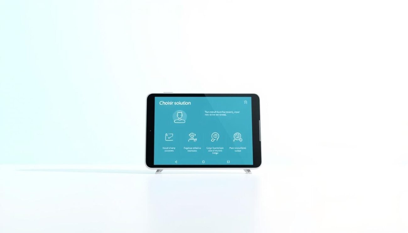 A clean, minimalist design depicting the "Choisir solution Refresh.me" concept. Set against a bright, airy background, a sleek, modern device with a simple, intuitive interface prominently displayed. Subtle graphical elements suggest the key features and benefits of the Refresh.me service, conveying a sense of clarity, efficiency, and personalization. The overall aesthetic is sophisticated yet approachable, reflecting the tailored, user-centric nature of the solution. Careful attention to lighting, angles, and composition to create a visually striking and aspirational image.